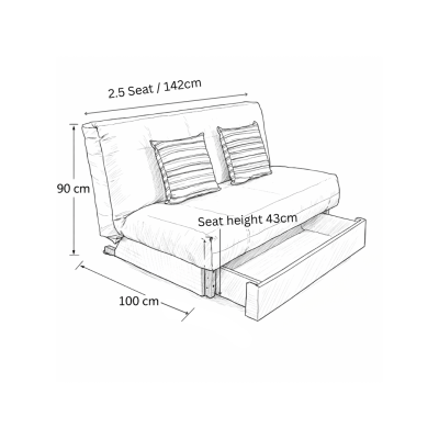 Leila Deluxe Sofa Bed | Compact Design | Small Spaces