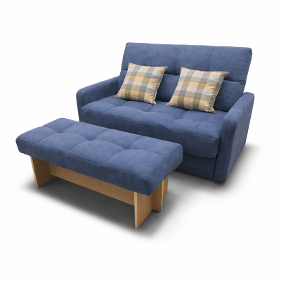 Sofa & Modular Footstool | Space Saving | Narrowboat Seating